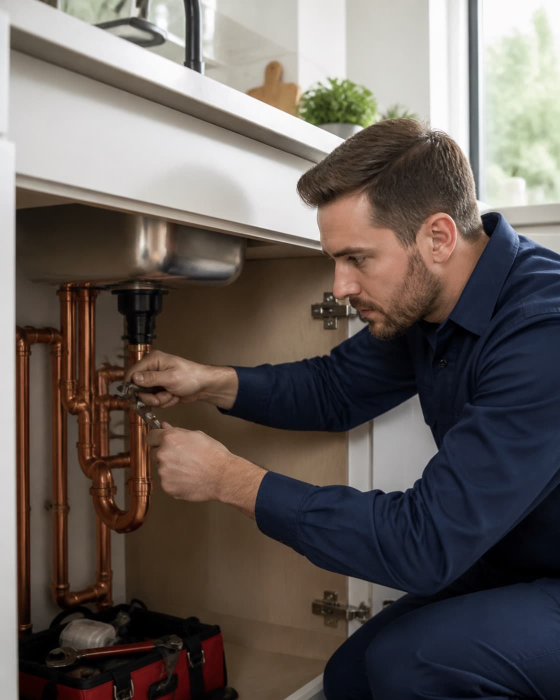 Plumbing professional serving a local customer