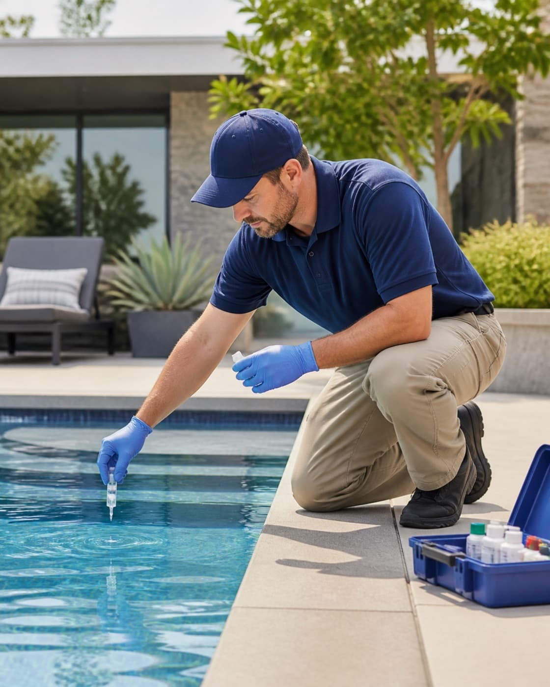 Pool Services professional serving a local customer